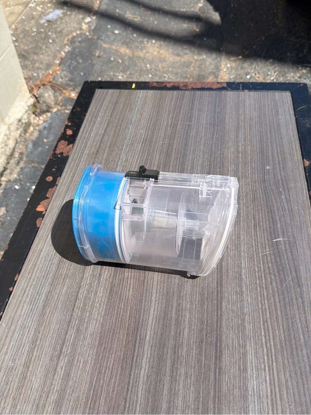 Clear Plastic Laptop Vacuum Dust Collector with Blue Accent